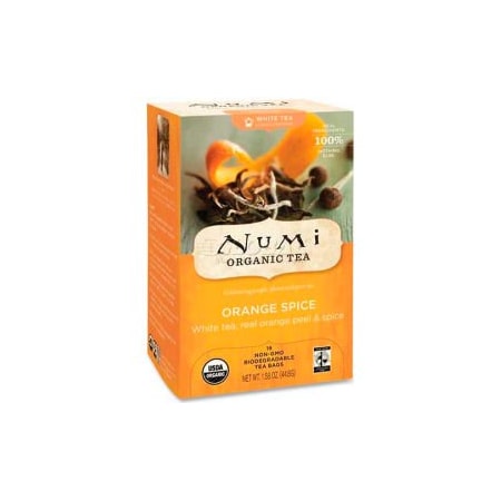 Numi Organic Tea Numi  Organic Tea White Tea, Orange Spice, Single Cup Bags, 16/Box NUM10240